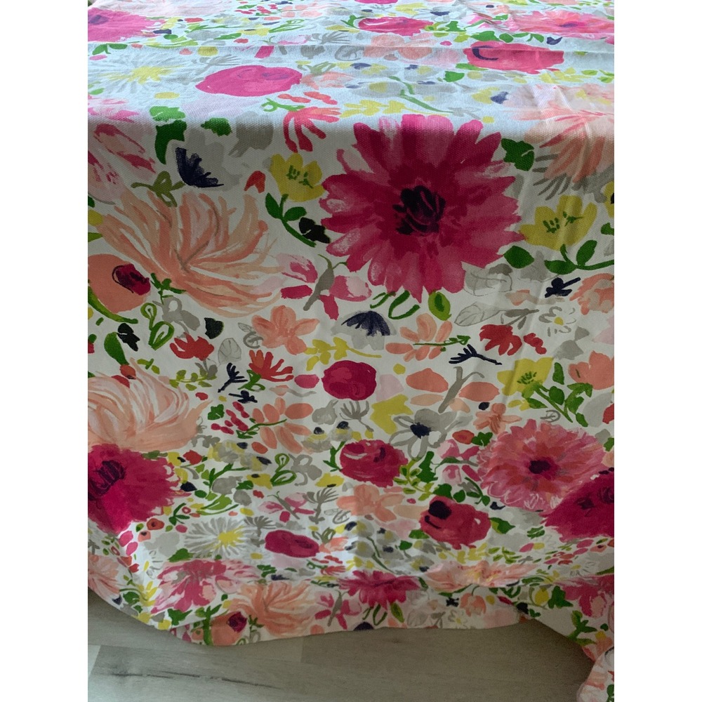 Kate Spade New York Floral Shower Curtain Pink Peach Watercolor Canvas 72x69